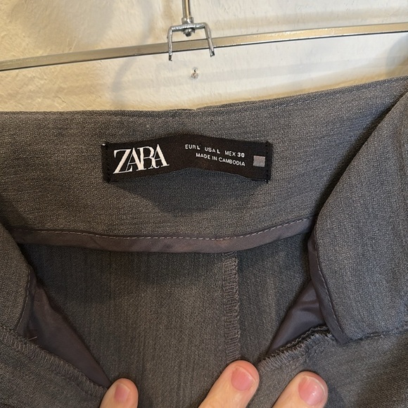 ZARA WIDE LEG TROUSER IN DARK GREY SIZE LARGE EXC CONDITION - Picture 8 of 9